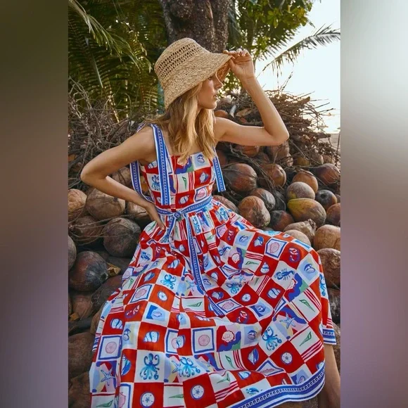 Hunter Bell Quincy Dress Sea Tiles Maxi – Size 2 NWT - Picture 15 of 17